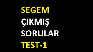 Segem Çıkmış Sorular 1 [upl. by Azila]