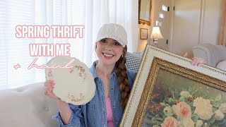 SPRING COTTAGE THRIFT WITH ME  HAUL THRIFTING FOR SPRING DECOR 2024 🌸 [upl. by Itsirc]