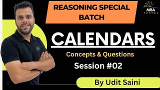 Calendars  SessionII  Reasoning  Udit Saini  SNAP NMAT TISS CMAT MAHCET amp MAT [upl. by Paris]