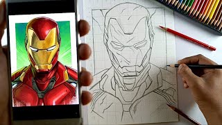 How To Draw Iron Man  Step By Step Outline Tutorial [upl. by Enilrem]