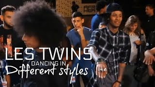 LES TWINS  DANCING IN DIFFERENT STYLES [upl. by Tarrel752]