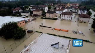 Alluvione EmiliaRomagna Faenza sottacqua le immagini dal drone [upl. by Gainer]