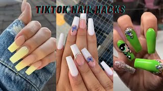 TIKTOK NAIL HACKS AND TUTORIALS  ACRYLIC NAIL TIPS tiktok compilation 2021 [upl. by Holli155]