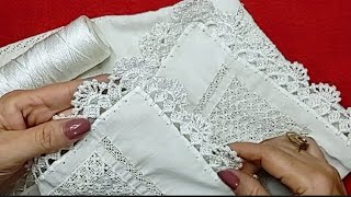 №4 PUNTAS A CROCHET PARA SERVILLETA RAPIDÍSIMO LAS TEJES EN UNA SOLA VUELTAcrochetfacil [upl. by Ellenehc]