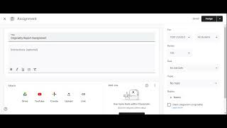 Create an Assignment with Originality Report Google Classroom 2022 [upl. by Keenan]