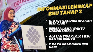 Informasi lengkap  BSU cair tahap 3 status validasi tetap cair  ini caranya [upl. by Packer163]