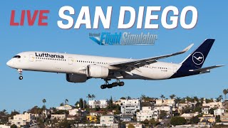 🔴 LIVE San Diego Airport KSAN  Plane Spotting Simulated Reality [upl. by Greenwald]