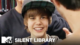 Justin Bieber amp Asher Roth Take on the Silent Library  MTV Vault [upl. by Pilihp]