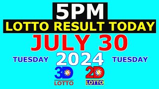 Lotto Result Today 5pm July 30 2024 PCSO [upl. by Namien]