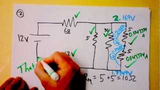 Parallel and Series Resistor Circuit Analysis Worked Example using Ohms Law Reduction  Doc Physics [upl. by Azriel]