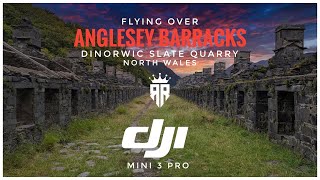 FLYING ABOVE ANGLESEY BARRACKS DINORWIC SLATE QUARRY LLANBERIS SNOWDONIA NORTH WALES  CINEMATIC [upl. by Wiggins]