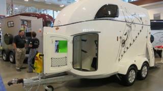 New horse trailer from Germany Boeckmann introduced at NATDA convention [upl. by Aicitan891]