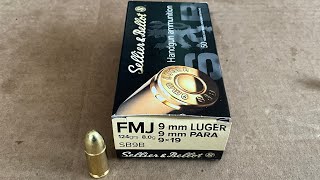 Velocity Testing Sellier amp Bellot 9mm Luger FMJ 124 grain SB9B Ammo [upl. by Nayt252]