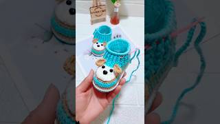 Pure Handmade Baby Shoes  Baby Woolen Shoes Knitting Tutorial  Crochet [upl. by Livvie]