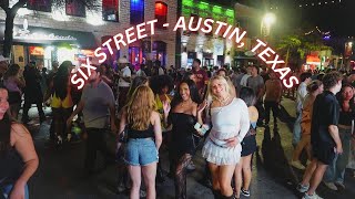 1st time on 6th street  Austin Texas Walk Through [upl. by Ahsinrats]