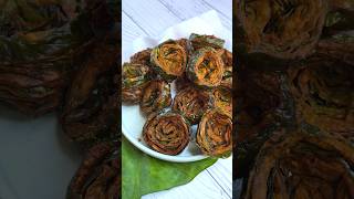 Bardoli’s Famous Patra Recipe Crispy Patra Recipe Shorts Patra GujaratiFood FarsanRecipe [upl. by Kcim]