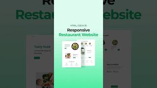 Responsive Restaurant Website Using HTML CSS And JavaScript [upl. by Anrahc]