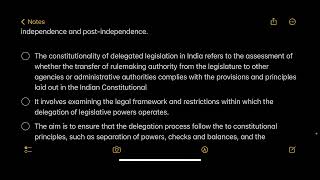 Constitutionality of Delegated Legislation in administrative law  Delegated legislation [upl. by Naicul]