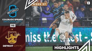 Colorado Springs Switchbacks FC vs Detroit City FC  Game Highlights  09102022 [upl. by Ahsirt384]