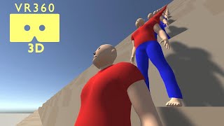 VR 360  Rolling Down The Pyramid 2  Ragdoll Physics 4k 3D [upl. by Maressa]