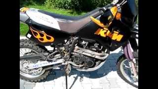 KTM LC4 620 Motor starten ankicken anwerfen Kickstart How to start up a KTM LC 4 [upl. by Stig]