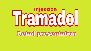 Injection tramadol its machanism indication contraindication available form anddose [upl. by Clance121]