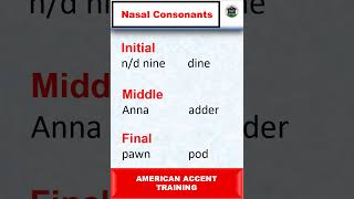 Nasal Consonants  American accent Training english englishpronunciation learnenglish [upl. by Latrell]