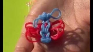 Simpele Vlinder maken met Loom bandjes op een Loom bord en een haakpen [upl. by Christmas218]