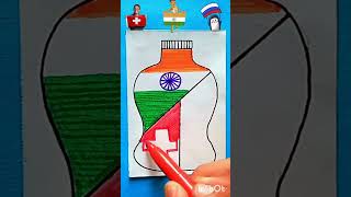 🇮🇳🇨🇭🇷🇺flag drawing❤ independence day special republic day specialartviralvideoyoutubeshorts [upl. by Lorenza500]