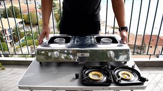 NJ NGB 200 Professional Gas Stove 2 Burners Stainless Steel LPG [upl. by Ecinwahs]