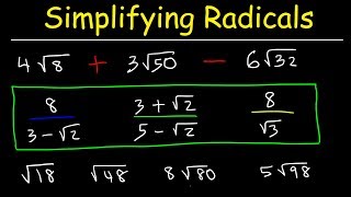 How To Simplify Radicals [upl. by Sigismond]