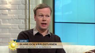 Johan Glans om världsturnén quotVandrade rakt in bland Trumpsupportrarquot  Nyhetsmorgon TV4 [upl. by Eiuqram]