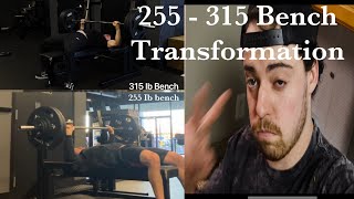 255  315 Bench Transformation  5 Tips to Increase Bench Press [upl. by Ikoek]