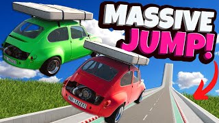 Jumping Flying Cars Off the BIGGEST RAMP in BeamNG Drive Mods Multiplayer [upl. by Woody]