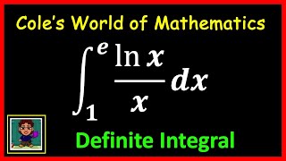 Definite Integral of ln xx from 1 to e Calculus [upl. by Eciened]