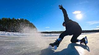 Freestyle Ice Skating in Falun Sweden [upl. by Ahsinod]