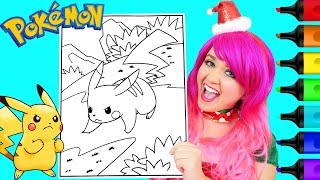 Coloring Pokémon Pikachu Coloring Page Prismacolor Markers  KiMMi THE CLOWN [upl. by Leamse]