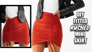 DIY Gathered Ruched Front Mini Skirt  Beginner Skirt Series Ep 4 [upl. by Procter968]