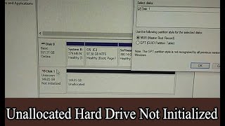 Unallocated Hard Drive Not initialized  Unallocated Space In Hard Drive Without Using any app [upl. by Stewart35]