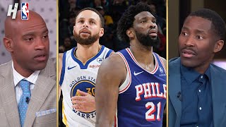 TNT crew reacts to 76ers vs Warriors Highlights [upl. by Lourdes32]