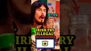 Irish People Try ILLEGAL American Appalachian MOONSHINE  175 Proof LeatherJacketGuy Shorts [upl. by Guimond]