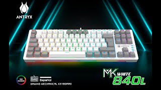 TECLADO ANTRYX MK840L TKL MECANICO WHITE GRAY SWITCH [upl. by Bagger]