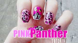 Tutorial Manichiura Pantera Roz Tutorial Pink Panther and Leopard print  DBB [upl. by Llertak]