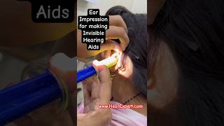 Taking Ear canal impression for making Invisible Hearing Aids IIC viral hearing hearingaids [upl. by Nort]