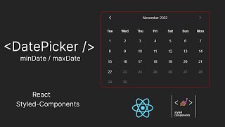 Date Picker From Scratch  React [upl. by Ardnaiek]