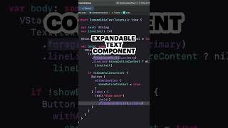 SwiftUI Expandable Text Reusable Component iosdevelopment swiftuibasics beginners [upl. by Swiercz]