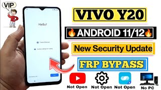 VIVO Y20 FRP Bypass 2024  Android 1112 New Security  EasyaShareYouTubeSetting Not Open  No PC [upl. by Alyk67]