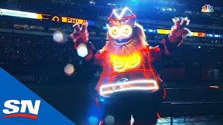 Gritty Kicks Off 2019 Stadium Series With Rocky Balboa Entrance [upl. by Ecinrahs]