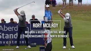 Rory McIlroy Golf Swing midiron amp wedge faceon ASI Scottish Open North Berwick July 2019 [upl. by Yelsnit159]