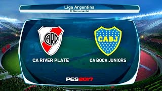 RIVER PLATE X BOCA JUNIORS  1080p  60FPS  ESTÁDIO EL MONUMENTAL  PES 17 [upl. by Lletniuq]